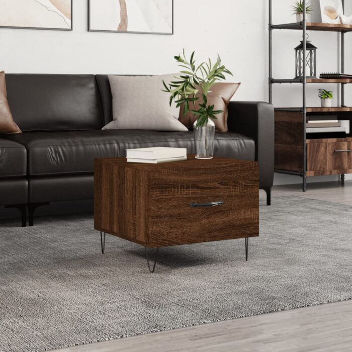 Table basse Chêne marron 50x50x40 cm Bois d'ingénierie – Image 1