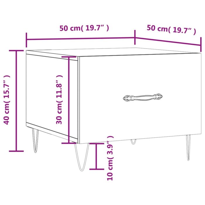 Tables basses 2 pcs chêne marron 50x50x40 cm bois d'ingénierie – Image 11