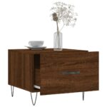Tables basses 2 pcs chêne marron 50x50x40 cm bois d'ingénierie – Image 2
