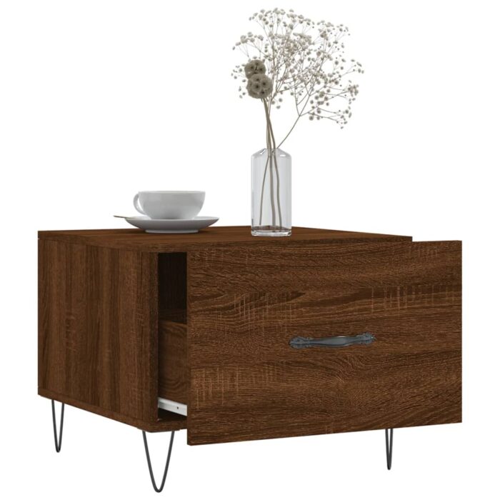 Tables basses 2 pcs chêne marron 50x50x40 cm bois d'ingénierie – Image 2