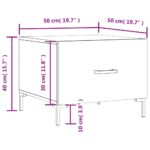 Table basse blanc 50x50x40 cm bois d'ingénierie – Image 10