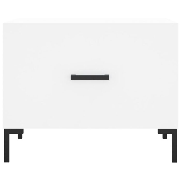 Table basse blanc 50x50x40 cm bois d'ingénierie – Image 3