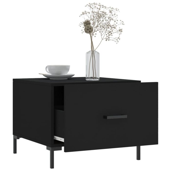 Table basse Noir 50x50x40 cm Bois d'ingénierie – Image 2