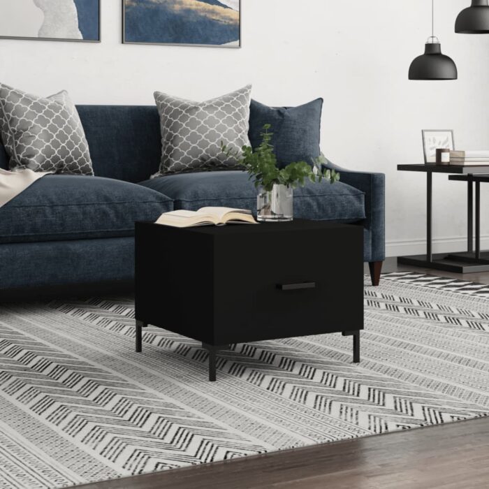 Table basse Noir 50x50x40 cm Bois d'ingénierie – Image 1