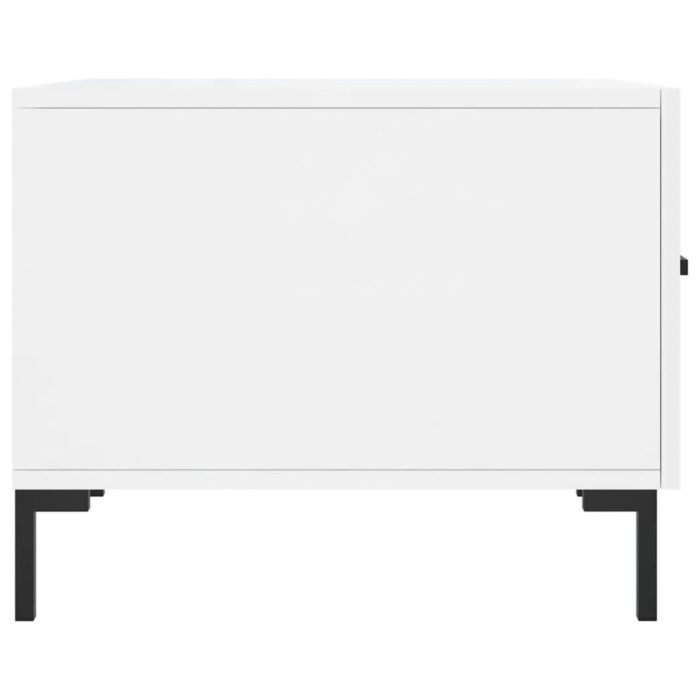 Table basse blanc brillant 50x50x40 cm bois d'ingénierie – Image 5