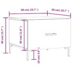 Tables basses 2 pcs blanc brillant 50x50x40cm bois d'ingénierie – Image 11