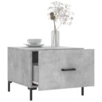 Table basse gris béton 50x50x40 cm bois d'ingénierie – Image 2