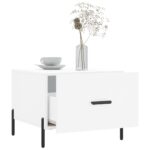 Table basse blanc 50x50x40 cm bois d'ingénierie – Image 2
