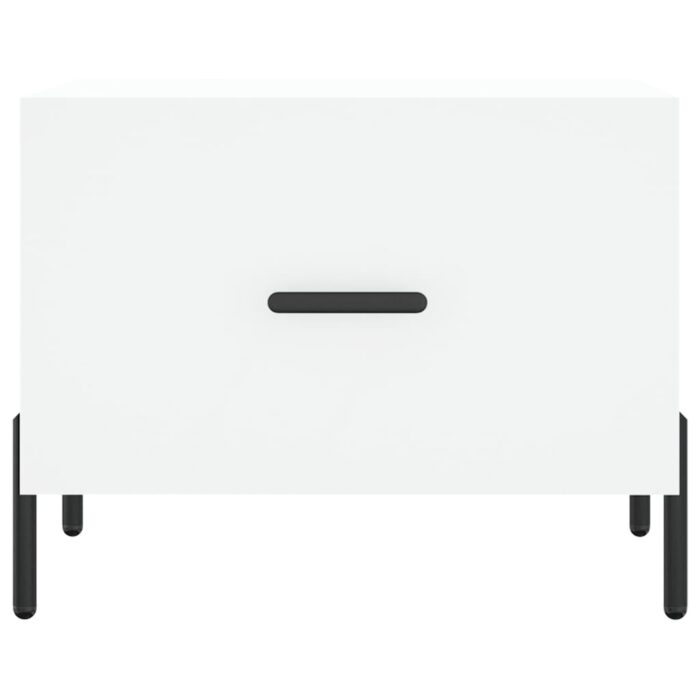 Table basse blanc 50x50x40 cm bois d'ingénierie – Image 3