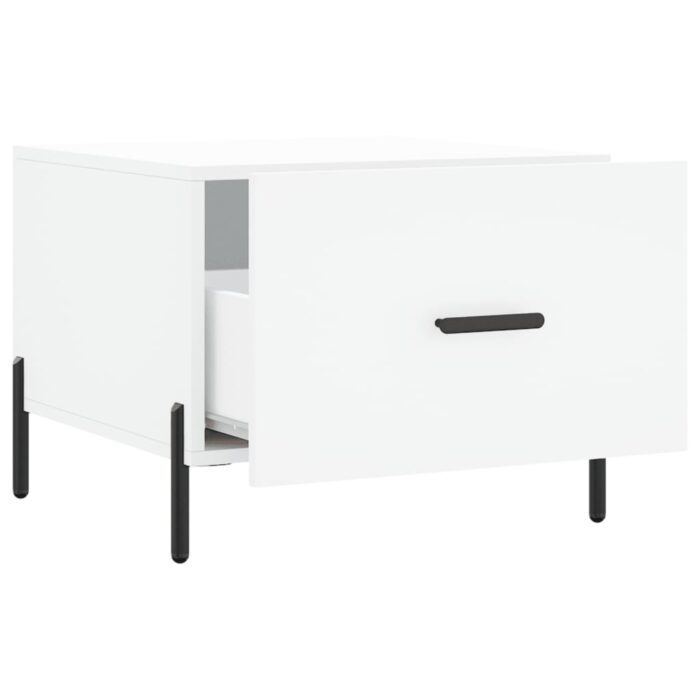 Table basse blanc 50x50x40 cm bois d'ingénierie – Image 4