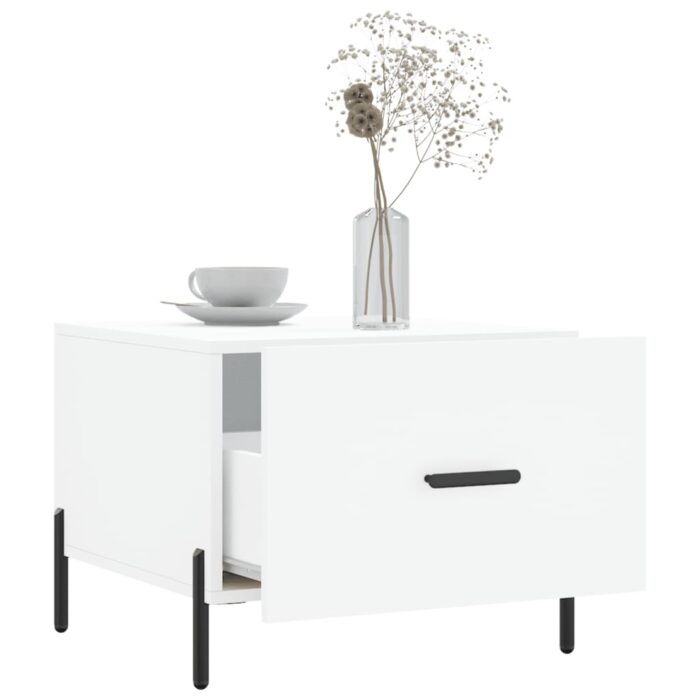 Tables basses 2 pcs blanc 50x50x40 cm bois d'ingénierie – Image 2