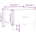 Table basse Noir 50x50x40 cm Bois d'ingénierie – Image 10