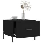 Table basse Noir 50x50x40 cm Bois d'ingénierie – Image 2