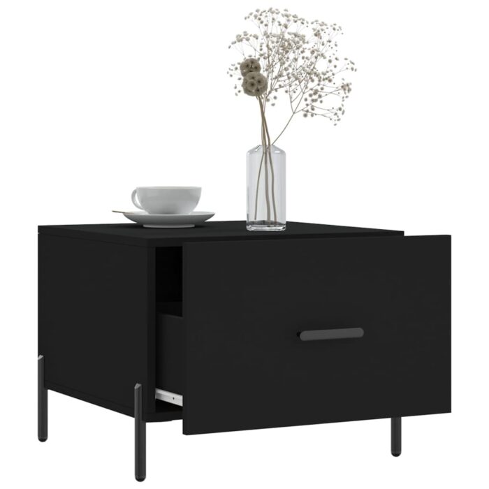 Table basse Noir 50x50x40 cm Bois d'ingénierie – Image 2