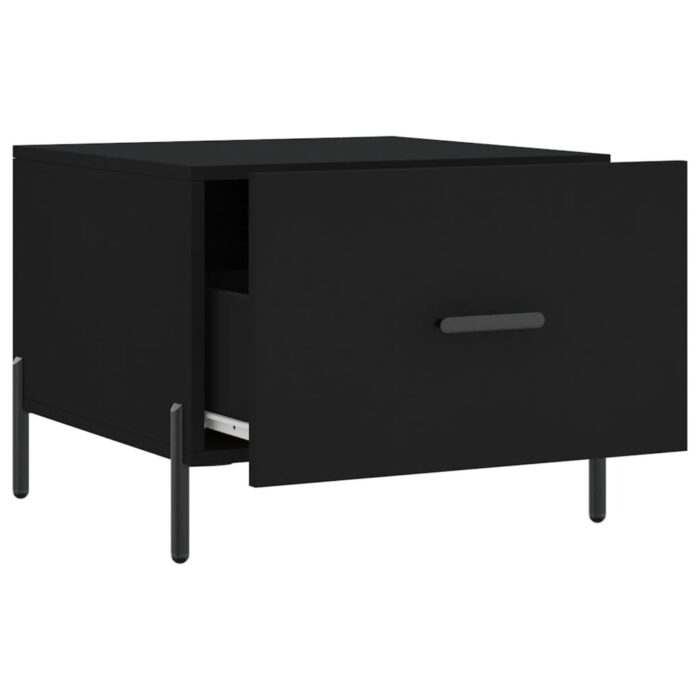 Table basse Noir 50x50x40 cm Bois d'ingénierie – Image 4