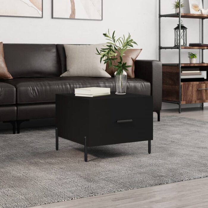 Table basse Noir 50x50x40 cm Bois d'ingénierie – Image 1