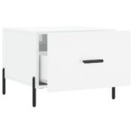 Table basse blanc brillant 50x50x40 cm bois d'ingénierie – Image 4