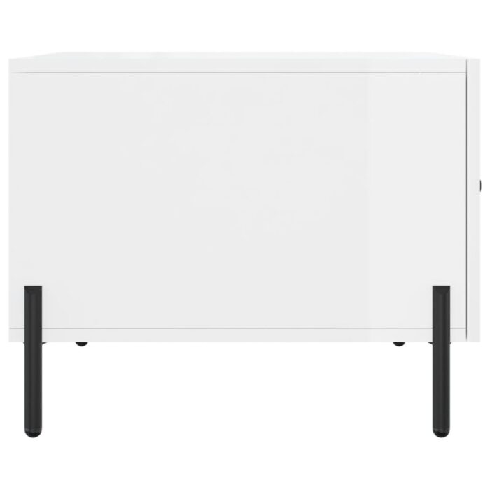 Table basse blanc brillant 50x50x40 cm bois d'ingénierie – Image 5
