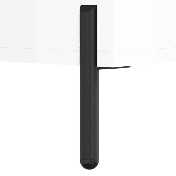 Table basse blanc brillant 50x50x40 cm bois d'ingénierie – Image 8