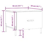 Table basse Chêne marron 50x50x40 cm Bois d'ingénierie – Image 10