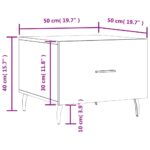 Table basse blanc 50x50x40 cm bois d'ingénierie – Image 10