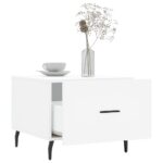 Table basse blanc 50x50x40 cm bois d'ingénierie – Image 2