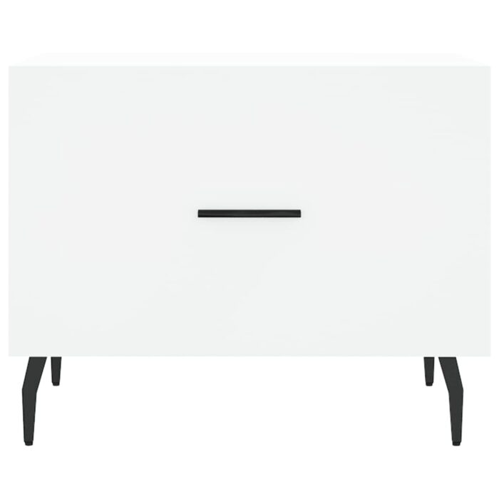 Table basse blanc 50x50x40 cm bois d'ingénierie – Image 3