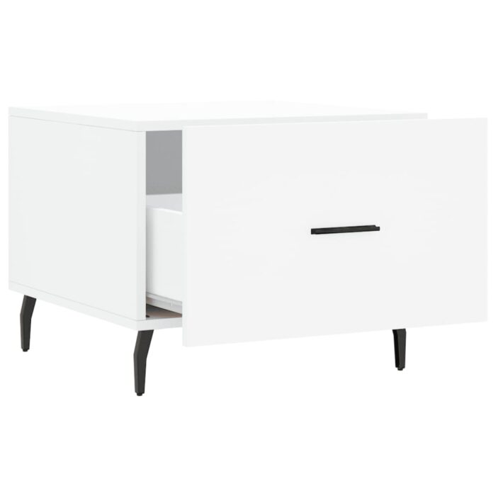 Table basse blanc 50x50x40 cm bois d'ingénierie – Image 4