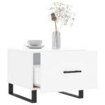 Table basse blanc 50x50x40 cm bois d'ingénierie – Image 2