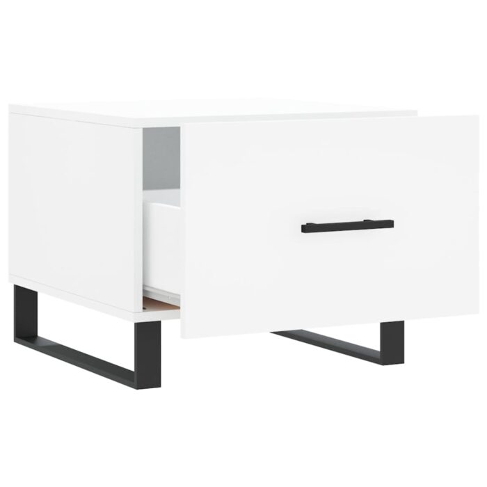 Table basse blanc 50x50x40 cm bois d'ingénierie – Image 4