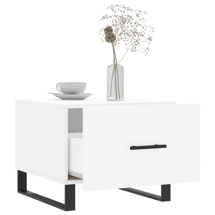 Tables basses 2 pcs blanc 50x50x40 cm bois d'ingénierie – Image 2
