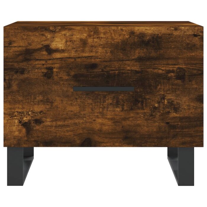 Table basse Chêne fumé 50x50x40 cm Bois d'ingénierie – Image 3