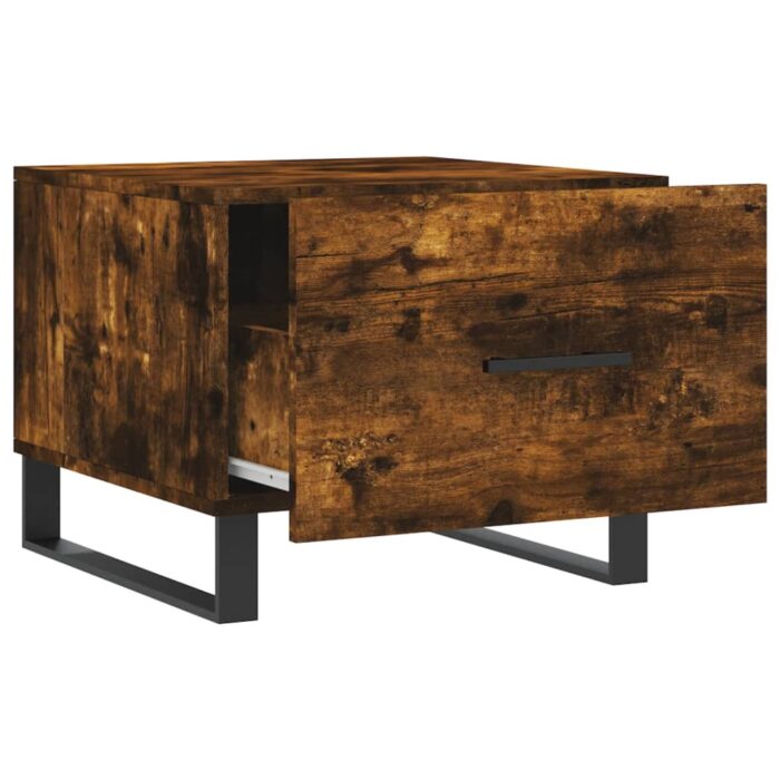 Table basse Chêne fumé 50x50x40 cm Bois d'ingénierie – Image 4