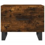Tables basses 2 pcs chêne fumé 50x50x40 cm bois d'ingénierie – Image 4