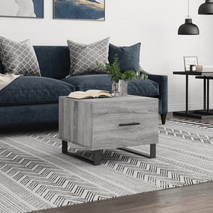 Table basse Sonoma gris 50x50x40 cm Bois d'ingénierie – Image 1