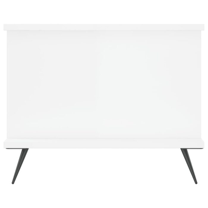 Table basse Blanc brillant 90x50x40 cm Bois d'ingénierie – Image 4