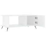 Table basse Blanc brillant 90x50x40 cm Bois d'ingénierie – Image 5