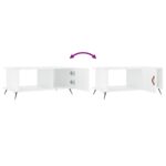 Table basse Blanc brillant 90x50x40 cm Bois d'ingénierie – Image 6