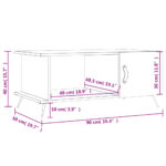 Table basse Blanc brillant 90x50x40 cm Bois d'ingénierie – Image 8