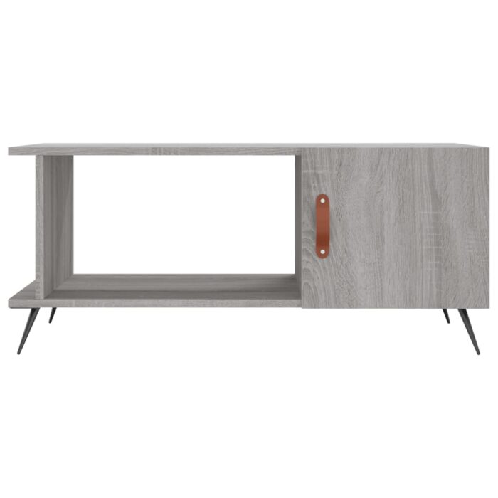 Table basse sonoma gris 90x50x40 cm bois d'ingénierie – Image 3