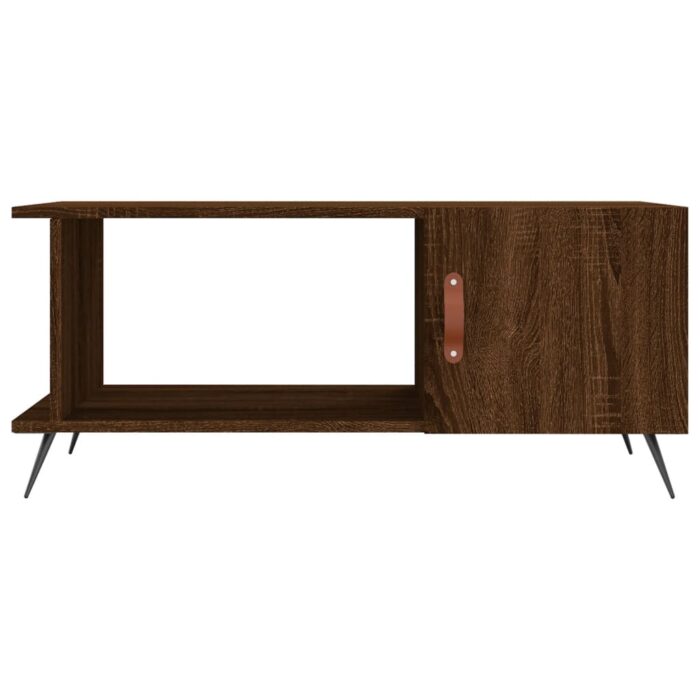 Table basse chêne marron 90x50x40 cm bois d'ingénierie – Image 3