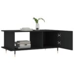 Table basse noir 90x50x40 cm bois d'ingénierie – Image 2