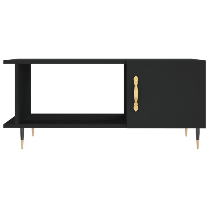 Table basse noir 90x50x40 cm bois d'ingénierie – Image 3