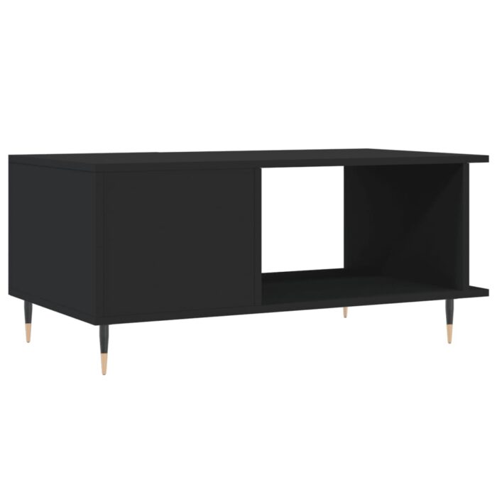 Table basse noir 90x50x40 cm bois d'ingénierie – Image 6