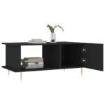 Table basse noir 90x50x40 cm bois d'ingénierie – Image 2