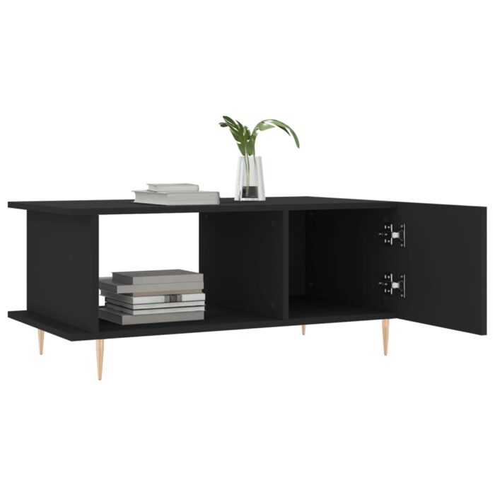 Table basse noir 90x50x40 cm bois d'ingénierie – Image 2