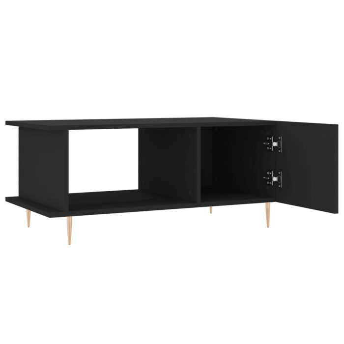 Table basse noir 90x50x40 cm bois d'ingénierie – Image 4