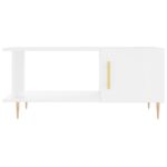 Table basse Blanc brillant 90x50x40 cm Bois d'ingénierie – Image 3