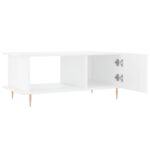 Table basse Blanc brillant 90x50x40 cm Bois d'ingénierie – Image 4