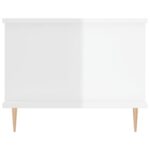 Table basse Blanc brillant 90x50x40 cm Bois d'ingénierie – Image 5
